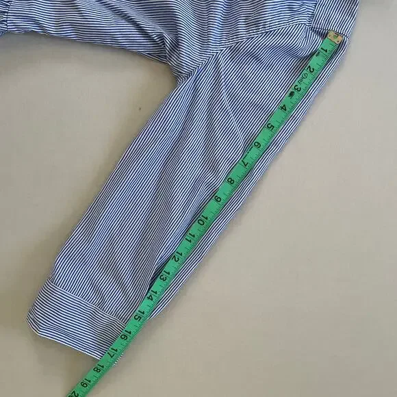 Trovata Birds of Paradis Shirt Womens Extra Small Button Front Peplum Striped - Picture 5 of 5